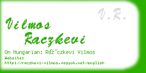 vilmos raczkevi business card